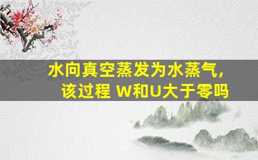 水向真空蒸发为水蒸气,该过程 W和U大于零吗